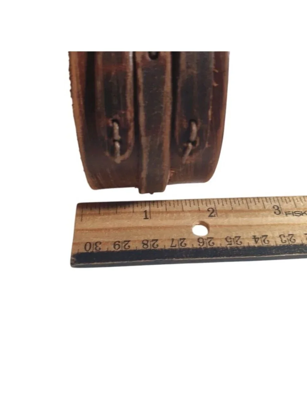 Brown Adjustable Leather Cuff Bracelet Snap Closure Straps Unisex Wristband 7 to